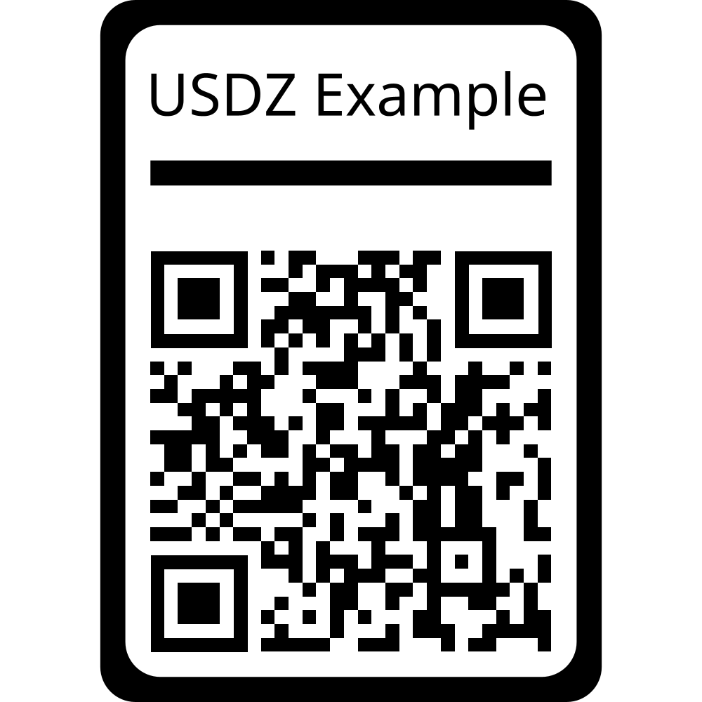 QR Code linking to a live USDZ 3D model example